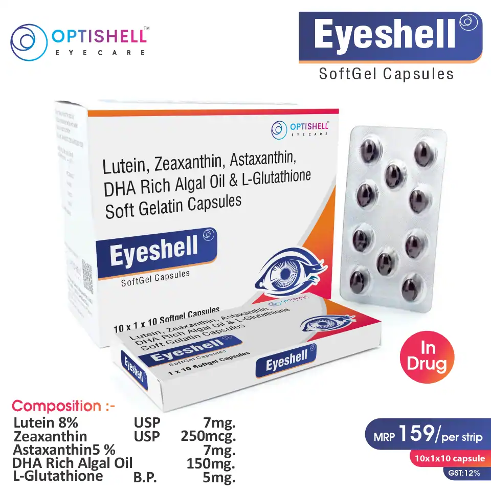 Lutein  + Zeaxanthin  + Astaxanthin + DHA  Softgel  at the best price in PCD Pharma Franchise for, Eye Health Antioxidant Support.